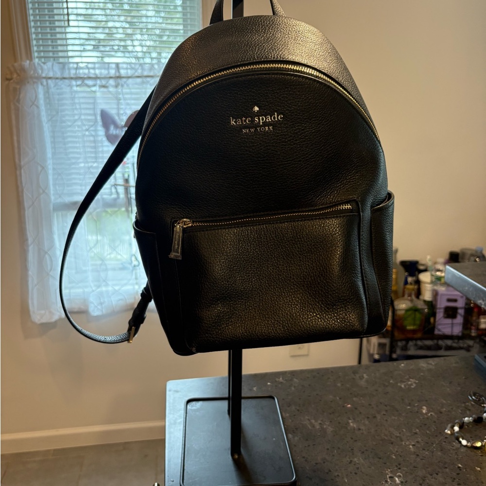 Kate Spade Black Textured Backpack